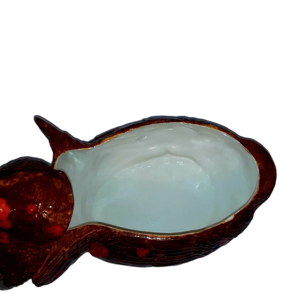 Vintage Ceramic Turkey Platter Candy Dish Condimen